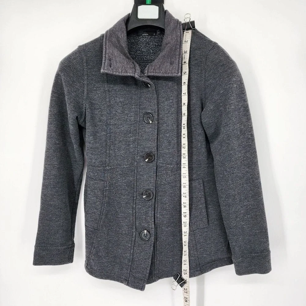 Prana Coat Jacket Women's Size Small Gray‎ Button Up with Pockets